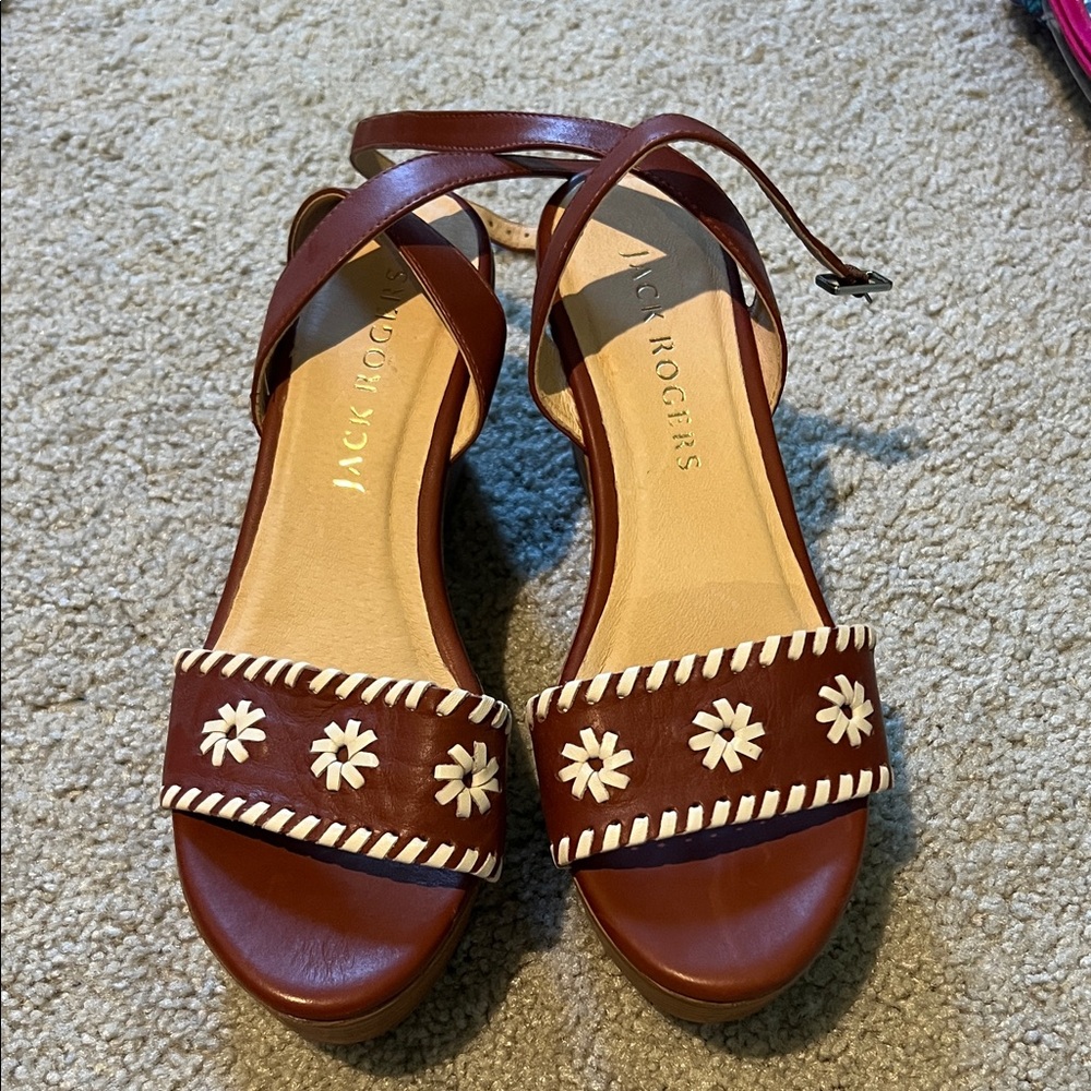 Jack Rogers brown wedges